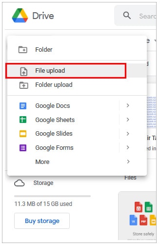Choose File upload