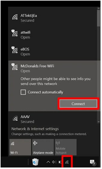 Connect to McDonald’s WiFi with a Windows PC