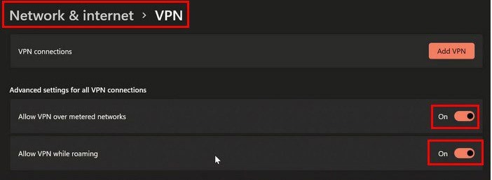 VPN option