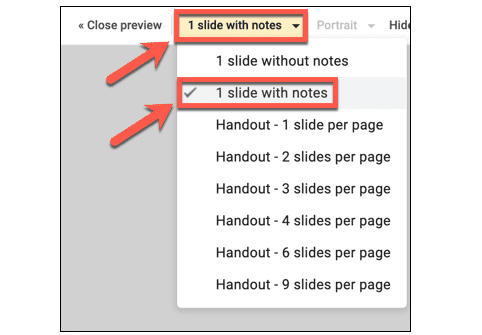 one slide per page