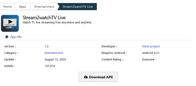 Stream2watch App