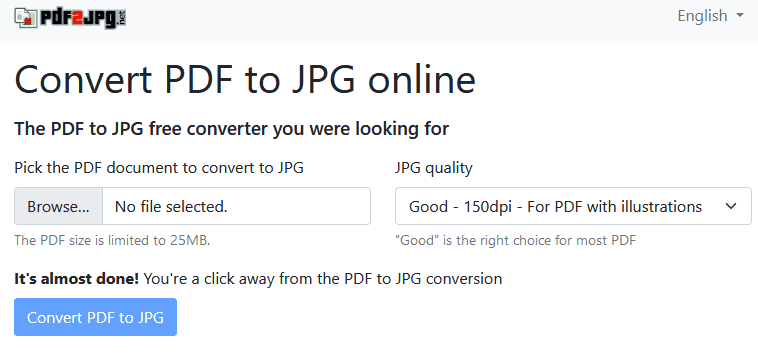 Convert PDF to JPG online