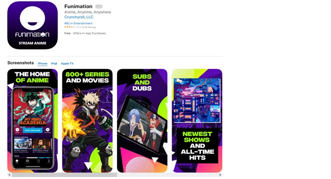 Funimation App for iOS users