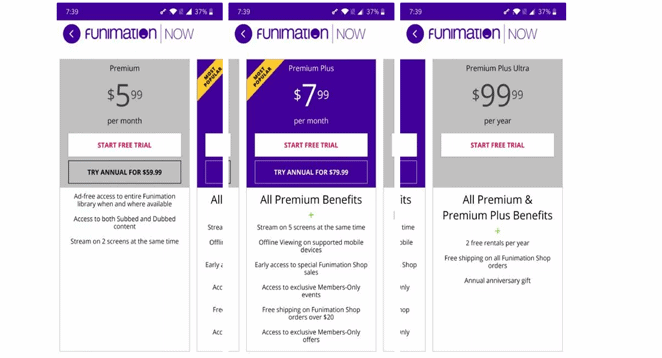 Funimation subscription