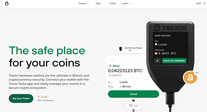 Trezor as cold storage