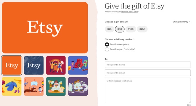 Etsy Gift Card