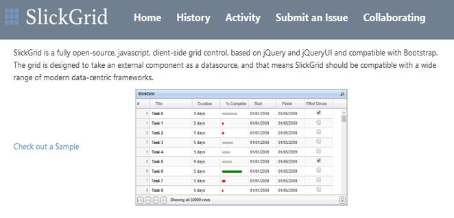 Slickgrid JavaScript Data Grid