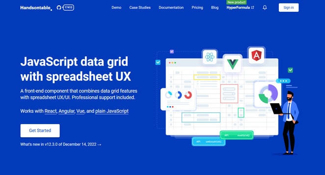 handsontable JavaScript Data Grid