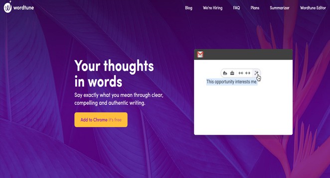 Wordtune AI Writing assistant software