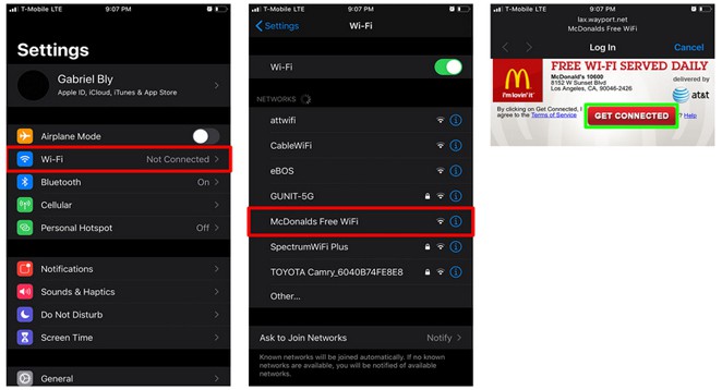 Connect to McDonald’s WiFi with an iPhone
