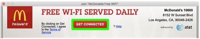 Connect to McDonald’s WiFi