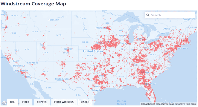 Windstream Coverage Map