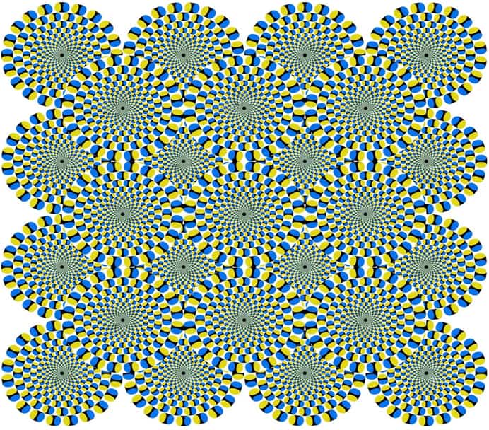 Spinning discs optical illusion