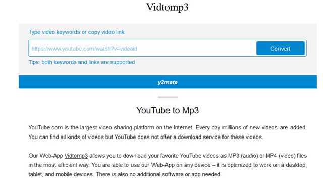 Vidtomp3 App