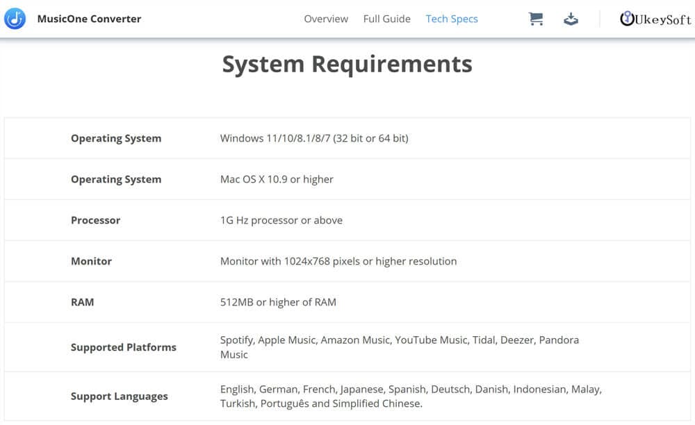 ukeysoft-system-requirements